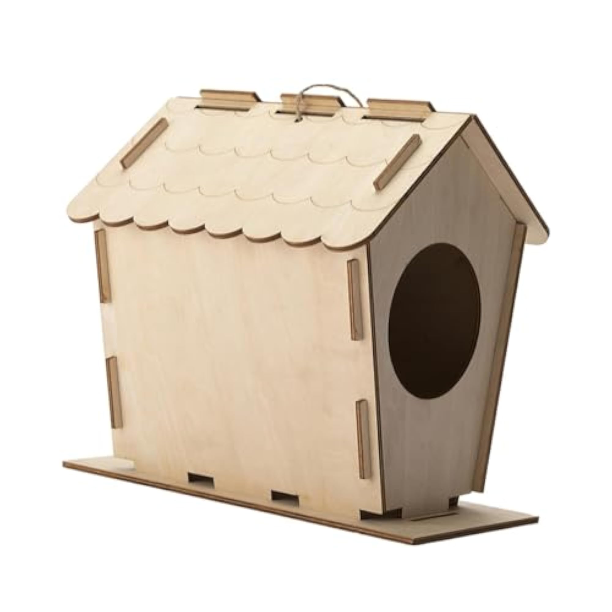 DIY Unfinished Wooden Bird House Nesting Box for Parrots