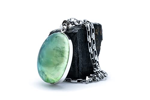 Bijou avec Pierre Veritable prehnite en argent : le cadeau parfait pour Noël