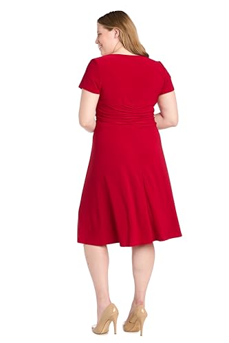 Image of R&M Richards Women's Metallic Foil Print Bodycon Dress W /Draped Capelet - Knee-Length Cocktail Party Outfit