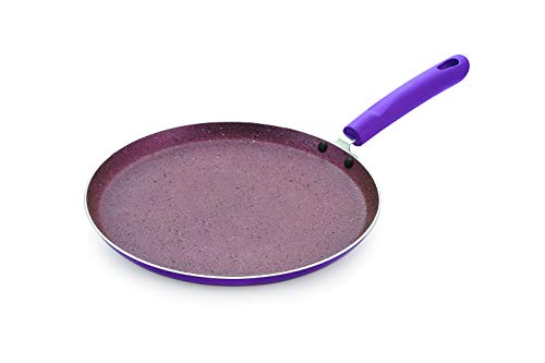 Image of Nirlon Regal Purple Pure Grade Virgin Aluminium Non-Stick Induction Base Flat Tawa 26cm|Purple