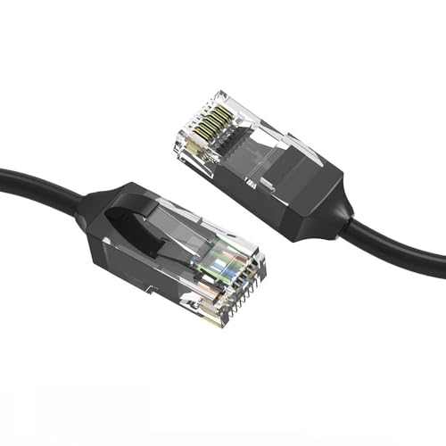 Cable de red Cat 6 Slim Negro 0.5 pies Pack 2 miniatura 1