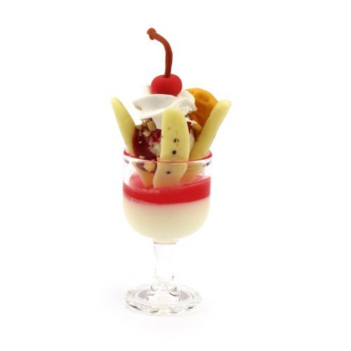 MyTinyWorld Dolls House Miniature Strawberry Ice Cream Sundae In a Glass