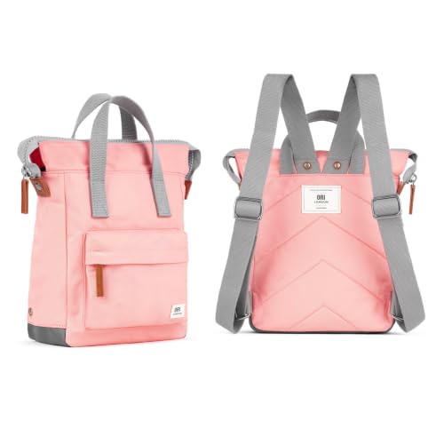 Image of ORI LONDON Small Tote Bag Backpack - Nylon Tote Backpack for Women & Men with Wide Mouth, Chunky Zippers, Multiple Pockets, Adjustable Straps - The Bantry, Punch Backpack, 12.6x9x4