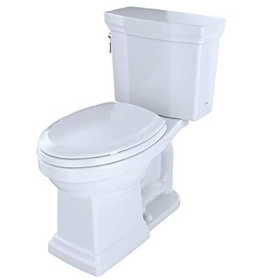 TOTO CST404CUFG#01 Promenade II 1G Two-Piece Elongated 1.0 GPF Universal Height Toilet with CEFIONTECT, Cotton White
