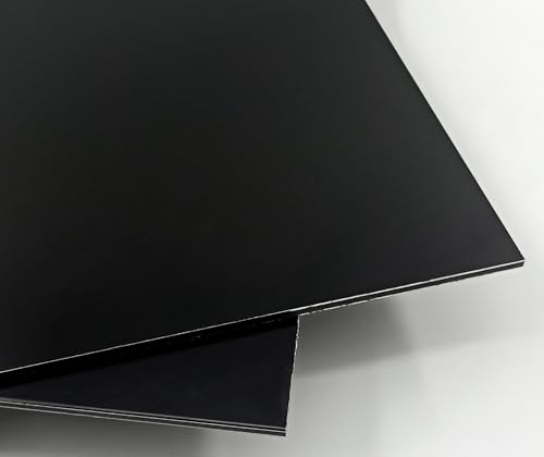Pannello sandwich in alluminio composito nero 3 mm per esterni e interni, resistente e leggero (nero, 2 pezzi - 21 x 29,7 cm)