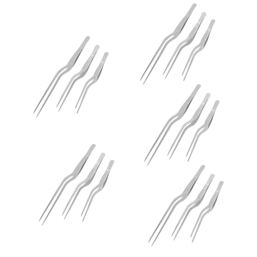 Amosfun Pincettes Fines En Acier Inoxydable 15 Pièces Pinces À Grill Kits De Barbecue Cuisine Aliments Pinces À Os De Poisson Avec Précision