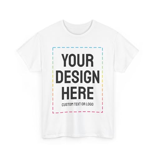 Custom T-Shirt Print with Text, Image or Logo - Personalized Printed Cotton Tees - Design Your Own...
