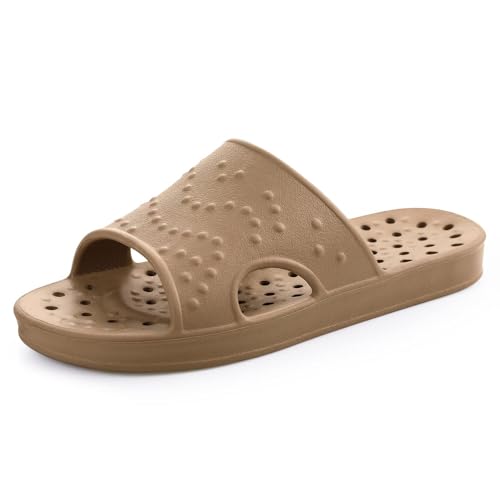 Image of shevalues Shower Shoes for Women Men with Arch Support Quick Drying Pool Slides Lightweight Beach Sandals with Drain Holes