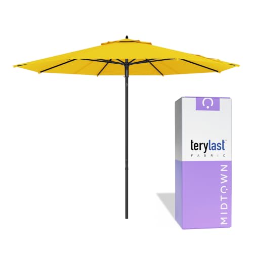 Image of Midtown Umbrellas Push and Pop - 10 Ft Patio Umbrella, Sunflower Canopy