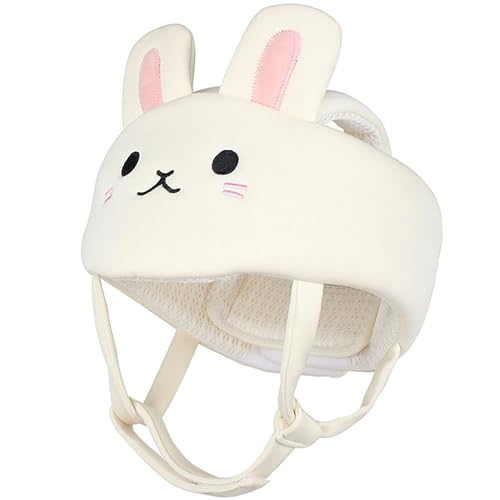 Gxdamxz Casque Antichoc Protection & Anti Chute Haute Protege Tête 360° Réglable - Lapin Blanc