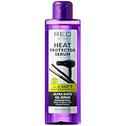 Red by Kiss Heat Protector Hair Styling Serum, Thermal Protection Ultra Shine Oil Serum, Protects Hair form Heat Damage, Anti Frizz Strengthening Hydrating (6 Fl Oz)