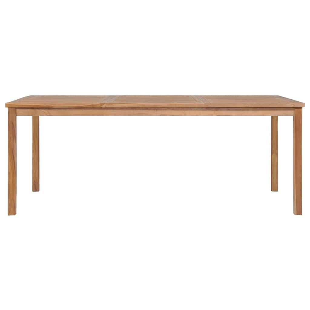 Tavolo da giardino in teak, 200 x 100 x 77 cm, in legno massiccio, finitura a base d'acqua, robusto e resistente alle intemperie, per cucina, giardino, terrazza e balcone