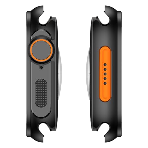 Image of 2 in 1 Metal Rugged Case Compatible with Apple Watch Series 11 10 46mm Shockproof Protect Bumper case with Back Cover Full Protection (Black,46mm)