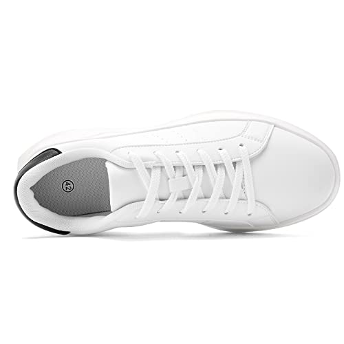 Men's Lightweight Fashion Sneakers - Lace Up Lightweight Casual Sneaker For Men Comfortable Classic Walking Shoes White Black Size 10.5 #TOP2