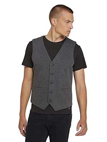TOM TAILOR Gilet in Jersey, Uomo, Multicolore