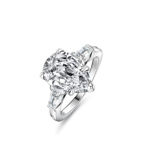 KnSam Anillo de compromiso de platino PT950, anillo de boda clásico con moissanita, anillos de boda de platino, talla 62 (19,7)
