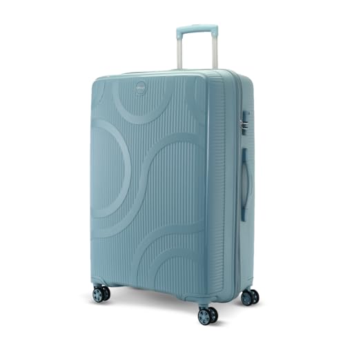 Image of KAMILIANT by American Tourister Selva|Trolley Bag Check-in Large Size (80 cms) for Travel| Hard Case Polypropylene (PP) Suitcase|360 8-Wheel Spinner Luggage Trolley|Combination Lock|Stone Blue