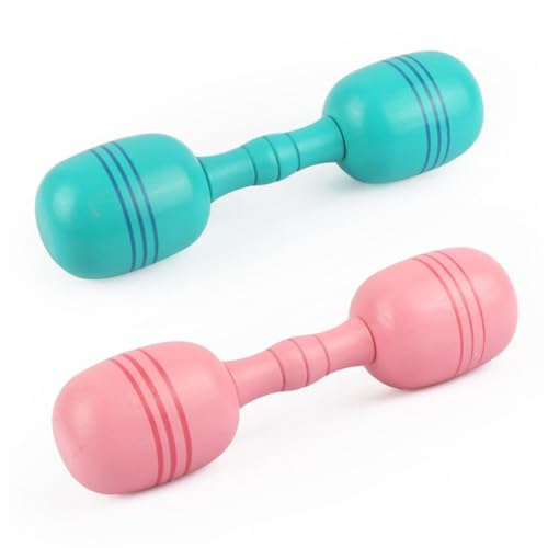 FUNOMOCYA Mancuernas de Madera para 300 G Color Rosa para Niñas Juguetes de Ejercicio y Gimnasia Infantil para Desarrollo de Coordinación Mano-Ojo Accesorio de Fitness Educativo