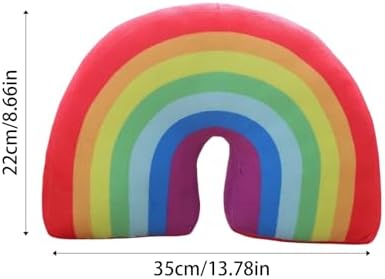 8.7'' Colorful Rainbow Shaped Plush Cushion,Soft Pillow for Home Decor Gift image 4