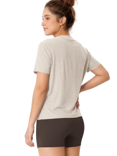 Image of ODODOS Women's Performance Cropped Tee Ultra Soft odSTRATUM Tech Short Sleeve Relaxed Top Crew Neck T-Shirts