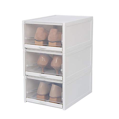 bestlle - Cajas Plegables para Zapatos (3 Unidades), Transparente