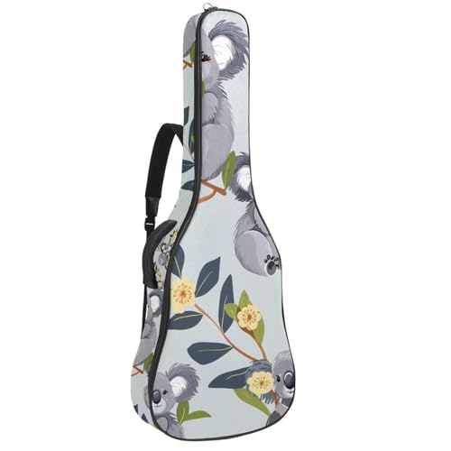 Étui souple pour guitare acoustique 109 cm Oxford imperméable motif koalas