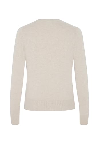 Image of Style Republic Women's 100% Cashmere V-Neck Sweater, Regular Fit, Premium Knit Jumper for Autumn and Winter, Sand, Size Extra Small, XS