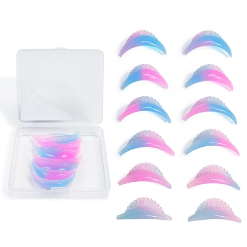 Libeauty Wimpernlifting Pads, 12 Stück Lash Lifting Pads, Silikon Dauerwelle Pad, 6 Größen, Lash Lift Shields für Wimpernlifting zu Hause und Im Salon