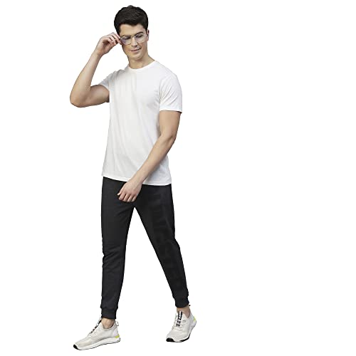 Image of RIGO Relaxed and Regular Fit Printed Cotton Jogger Pants for Men | Track Pant for Men | Lower for Men Charcoal