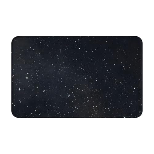 Black Glitter Print Living Room Bathroom Kitchen Anti Slip and Absorbent Carpet, Indoor Entrance Door Muddy Floor Mat, Ultra Soft Washable Carpet 21x31.5 Inches