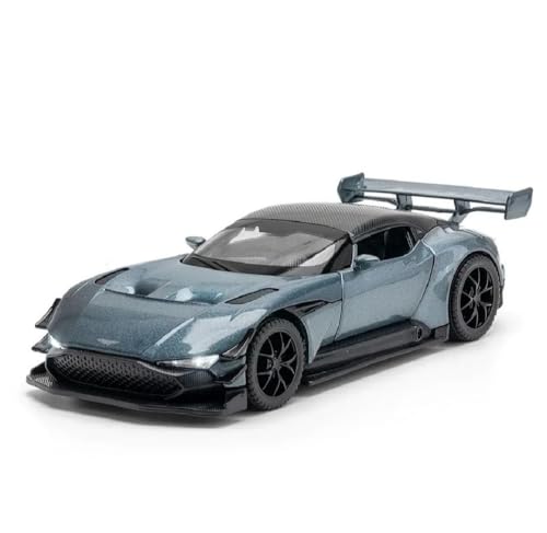 Image of Model Car Exclusive Alloy Metal Pull Back Die-cast Car Metal Pullback Toy car with Openable Doors & Light Music Best Gifts Toys Kids (1:32 Scale Aston Martin Vulcan - Grey)