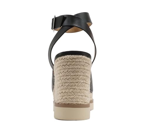 Soda “Stella” ~ Women Square Peep Toe Single Band Platform Espadrille Wedge Sandals with Adjustable Ankle Strap2