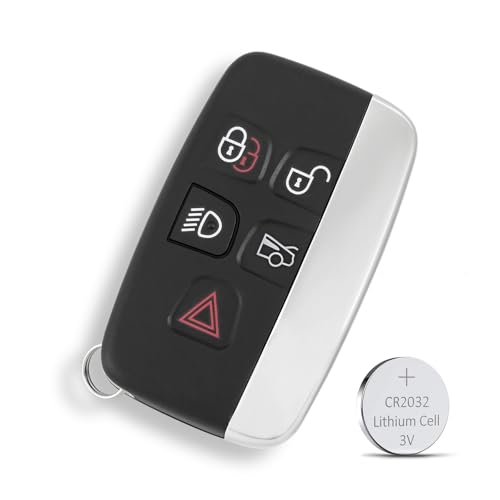 5 Button For Jaguar Key Fob Case Replacement Jaguar XF Key Fob Cover for Jaguar XE XJL XF XK Key Case Jag Key Fob with Battery CR2032