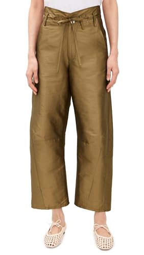 Chan Luu Women's Techno Taffeta Barrel Pants, Bronze, L