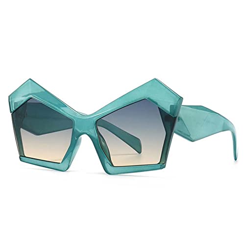 AMFG Cat Eye Big Frame Sunglasses Men and Women Retro Street Shooting Sunglasses Outdoor Sunshade Decorative Glasses (Color : C, Size : Medium)