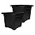 The HC Companies Accent Square Plant Pot w/Drainage - Classic Planters for Outdoor Plants & Indoor Plants - Lightweight & UV-Resistant Square Planter Box (15.5”, Black, Pack of 2)