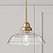 Westinghouse 6132400 Iron Hill Vintage-Style One Light Indoor Pendant, Brushed Brass Finish, Clear Seeded Glass