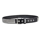 Diseño de Rock Punk: Este diseño de cinturón con tachuelas negras incorpora elementos de remache. Puedes usar este cinturón para crear un estilo de roca metálico y completar tu propio look.