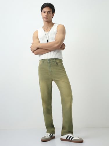 Image of Urbano Fashion Men's Straight Fit Heavy Washed Jeans Stretchable