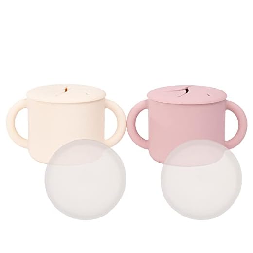 WeeSprout Snack Containers, Food Grade Silicone Snack Cups, Spill-Proof Tops For Toddlers and Babies, Premium Hard Plastic Travel Lids, Dishwasher Safe Toddler and Baby Cups,