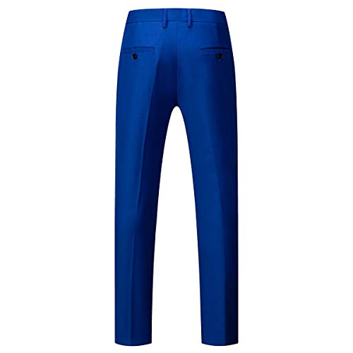 Allthemen Costume Homme Mariage 2 Pièces Slim Fit Smoking Costume Un Bouton Couleur Pure Formel Veste et Pantalon Homme Saphir XL - Image 7