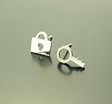  Edelstahl Ohrstecker Schlüssel und Schloss Tür Liebe Stecker silbern Ohrringe