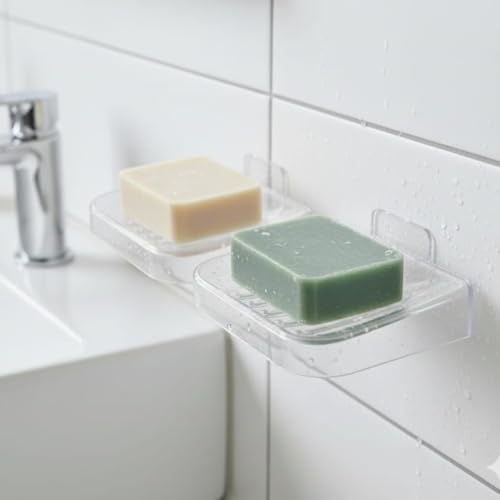 Image of Soap Dish (Wall Mount Transparent (B) Soap Dish Set of 2)