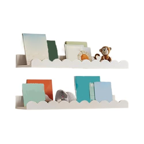 Zasdvn Étagère Murale pour Livres,2 Étagères Murales à Coquille pour Rangement | Étagère Flottante en Bois pour Livres,pour Chambre d'enfant Salle de...