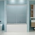 Wekuku 56" 60" W 58" H Frameless Double Sliding Bathtub Shower Door, 1 4" (6mm) Tempered Glass with Proof Film, Adjustable Brushed Nickel Aluminum Frame – 24d03 T60bnx