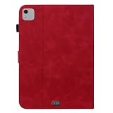 Rosbtib Etui na iPad Air 11 cali M4/M3/M2 (2026/2025/2024) i iPad Air 5./4. generacji etui 10,9" biznesowe składane etui ochronne z wieloma kątami widzenia, magnetyczne etui ze skóry PU - czerwone