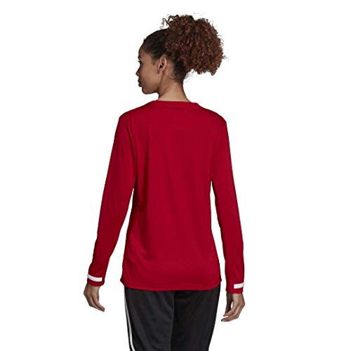 adidas Female Team 19 Long Sleeve Jersey,Power Red/White,L