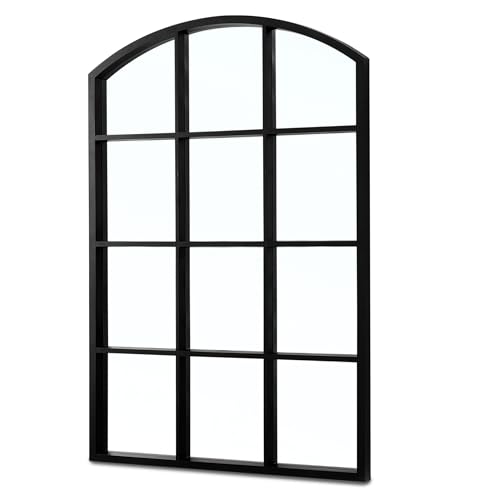 TIENDA EURASIA – Espejo de Pared | Rectangular | Material Plástico (PP) + Cristal + Madera (MDF) | Medidas: 49x71x2.7 cm + Espejo 47x71x2 cm y 52x76x3 cm + Espejo 50.5x76x2.5 cm (Negro Ventana)