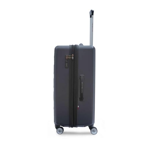 Image of Tommy Hilfiger Medium Hard Luggage Empire X - Grey | Check-in Trolley Bag with TSA Lock | 360 Spinner Double Wheels | Telescopic Handle | Polycarbonate Shell Suitcase | 68cm | 63L Capacity