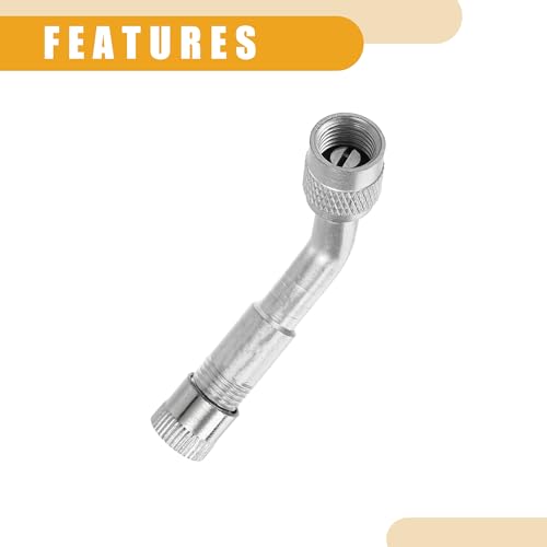 Image of 1 Set 135-Degree Universal Tire Valve Stem Extenders Extension Adapter - Cars RV Bicycles Motorcycles Trailers Tubeless Tire Valve - Copper Silver Tone